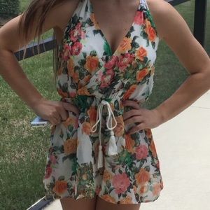 Flowy Floral Open Back Romper